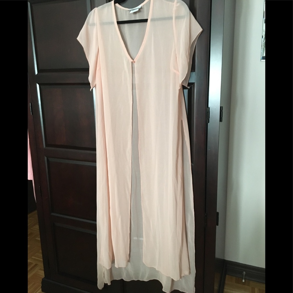 Marallis Chiffon High Side Slit Topper - Blush, L